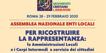 Mcl rinvia Assemblea Enti Locali: amministratori a presidio dei territori